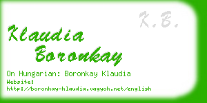 klaudia boronkay business card